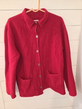 Vintage Chico's Classic Red Wool Cardigan
